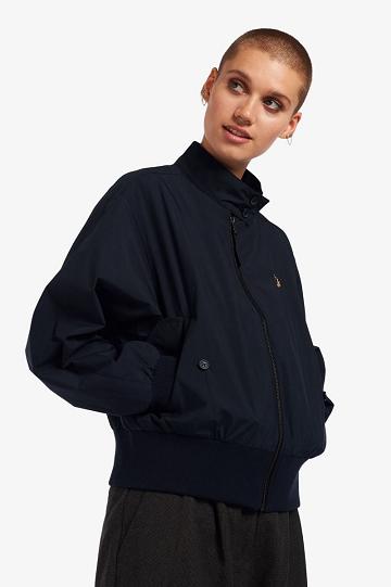Dámské Bundy Fred Perry Batwing Harrington Tmavě Blankyt | CZ 1148SGLO